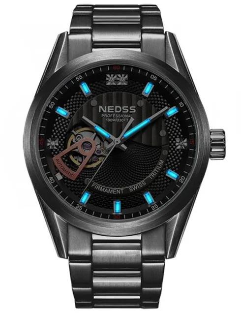 Мужские часы Ограниченная серия NH35 автоматические часы швейцарские тритиевые светящиеся часы со скелетом сапфировое стекло 10 бар водонепроницаемые - Цвет: D