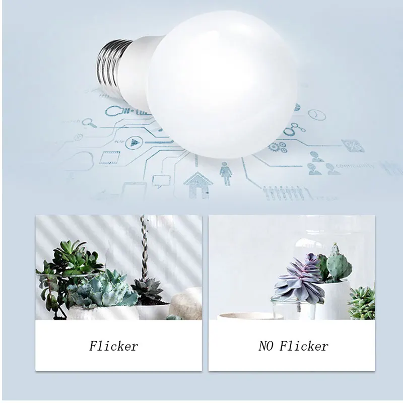 LED Bulb E27 3W 5W 7W 9W 12W 15W Real Power 220V Energy Saving lamp Aluminium 2835SMD Spotlight Smart IC No Flicker| |