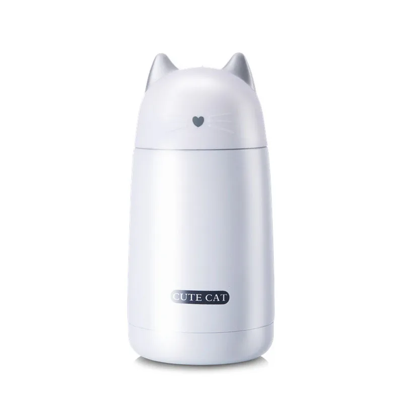 330 мл термос чашка мультфильм кошка Термокружка бутылка для питьевой воды нержавеющая сталь вакуумная колба чашка стакан герметичный стакан