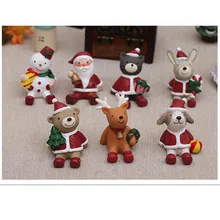 free shipping Mini Christmas Santa elf bear rabbit figures,car styling garden party cake decorations,Christmas birthday gift toy