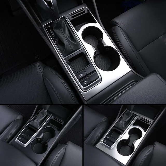 

Stainless steel For Hyundai Tucson 2015-2018 accessories Car gear shift knob frame panel Cover water cup frame Trim Car Styling
