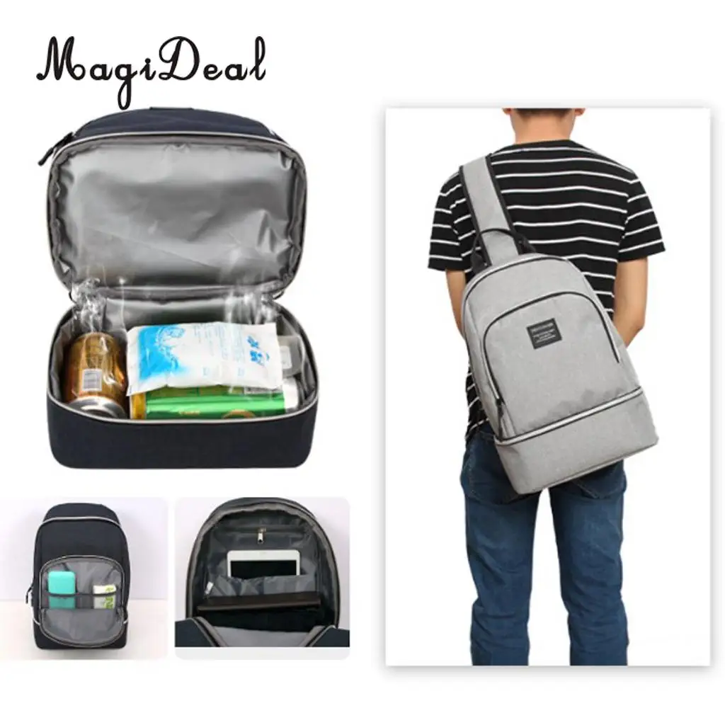 MagiDeal Outdoor Insulated Backpack Cooler Travel Camping Travel Lunch Bag Storage Pouch Hiking Insulated Bag Carry Case