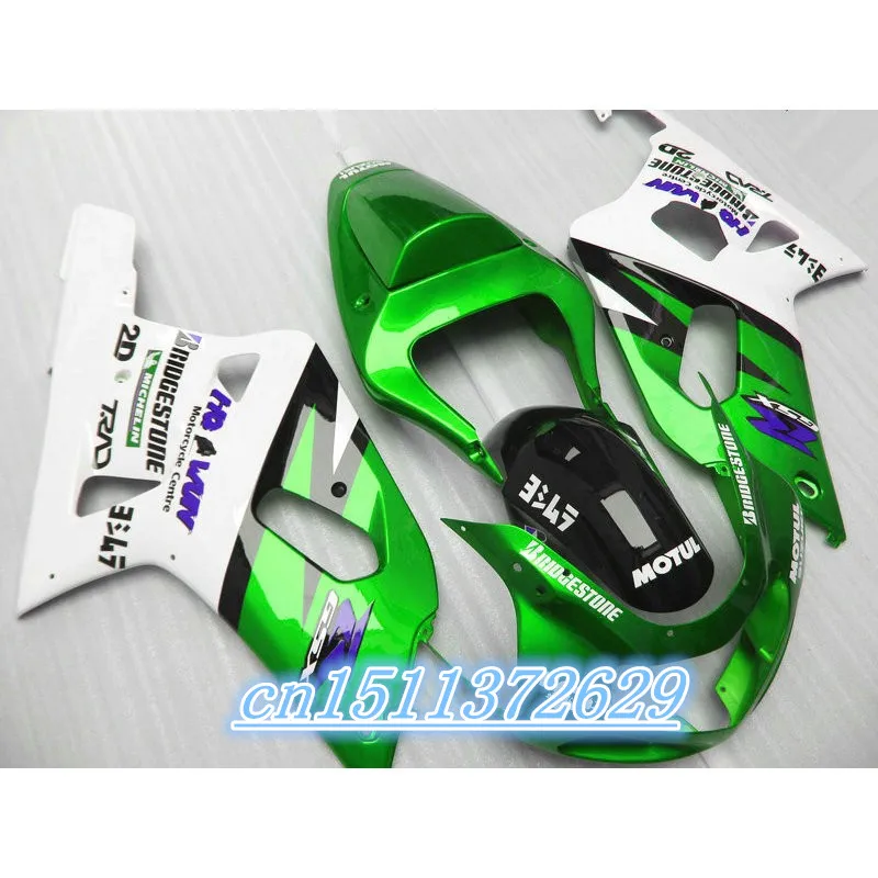 

Dor-Custom motorcycle package GSXR600 750 01 02 03 GSXR600 750 green white ABS fairing for SUZUKI D