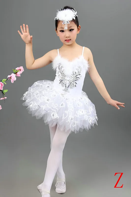Гимнастическое трико для балета и танцев; платье для девочек; костюм белого Лебединого озера; платье балерины; детское балетное платье; балетная пачка