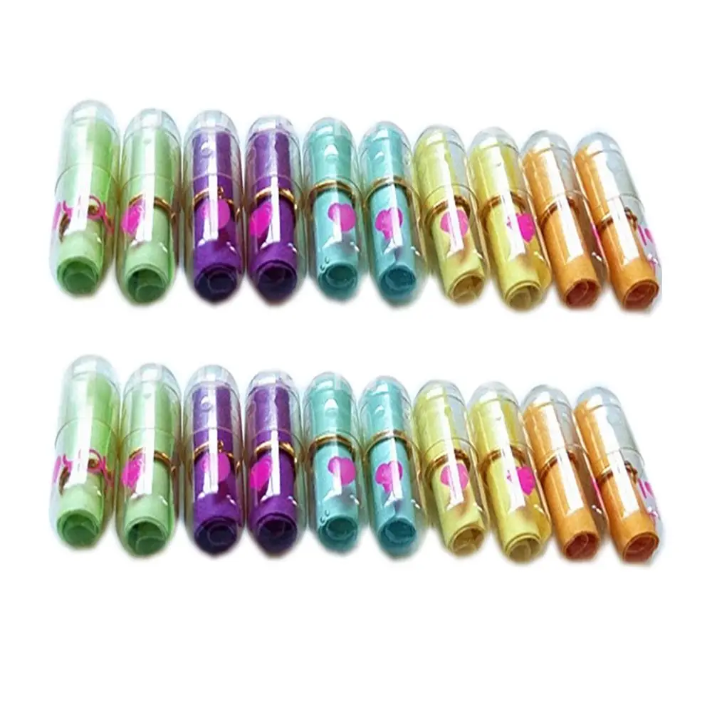 

50Pcs Mini Cute Transparent Heart Shape Message Letter Capsule Multi-Color Love Heart Message Pills Capsule Party Favor spdc2a23