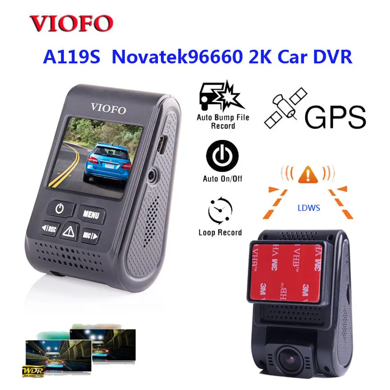 VIOFO оригинальный A119S V2 конденсатор Novatek96660 HD 1080p 7G F1.6 Автомобильный