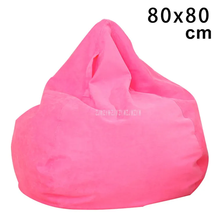Ленивый одноместный диван мягкий стул кровать замша мебель для гостиной кресло мешок кресло Наполнитель из пенополистирола частицы 80*80 см - Цвет: pink