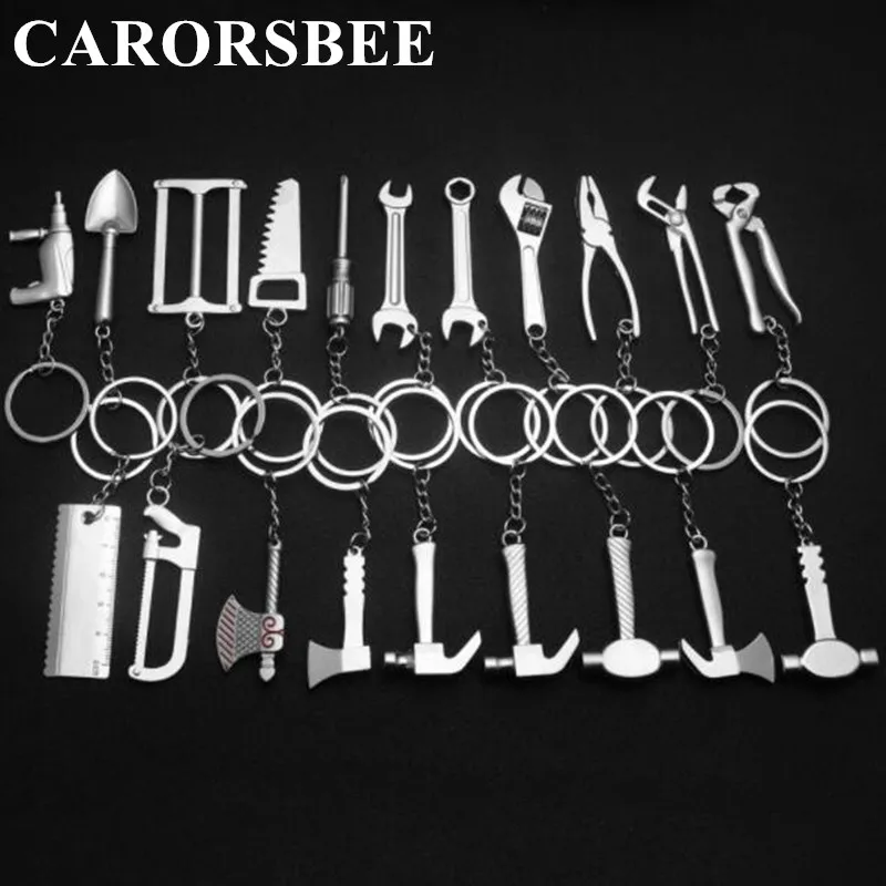 

Creative Tool Wrench caliper Hammer Spade Key Chain Keyring Metal Keychain Mini Tool Car key chain Auto Motorcycle key rings