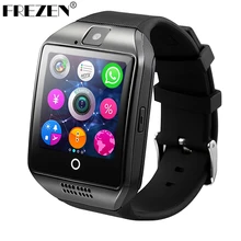 FREZEN بلوتوث ساعة ذكية Q18 ساعة ذكية مع كاميرا MP3 SmartWatch دعم SIM TF بطاقة للهاتف أندرويد PK DZ09 A1 GT08 U8(China)