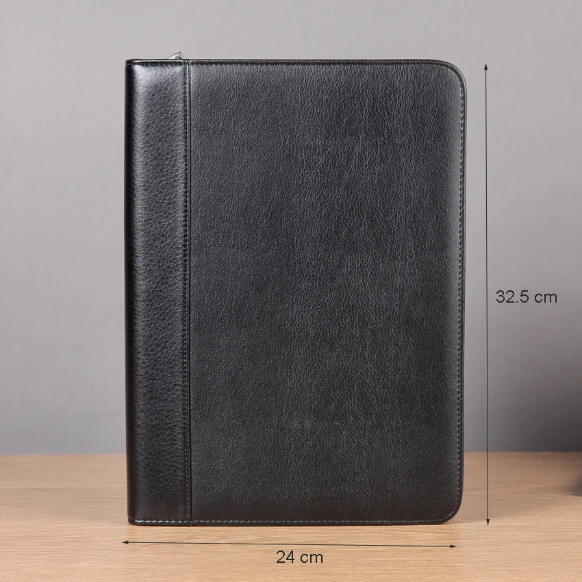 Высокое качество Профессиональный бизнес на молнии A4 Padfolio искусственная кожа