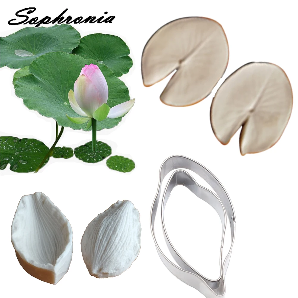 

Lotus Leaf Flower Veiner & Cutter Silicone Mold Fondant Mould Cake Decorating Tools Chocolate Gumpaste,Sugarcraft Mold CS274