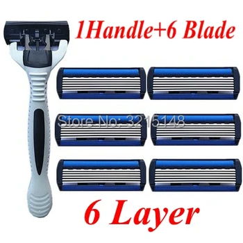 

Full set 6 layer sharp shaving men electric shaver razors blades replace head razor blade for gillettee machine handle