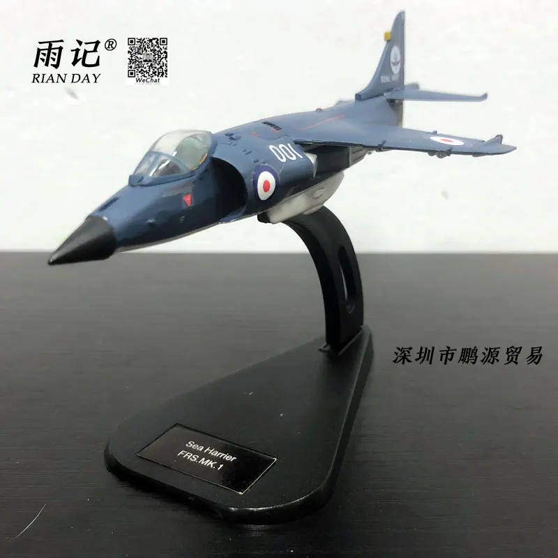

RIAN DAY 1/100 Scale Military Model Toys Sea Harrier FRS.MK.1 Fighter Diecast Metal Plane Model Toy For Collection/Gift