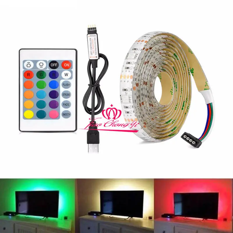 5 в постоянного тока 5050 RGB Светодиодная лента USB светодиодные ленты гибкая 1 м IP20 и