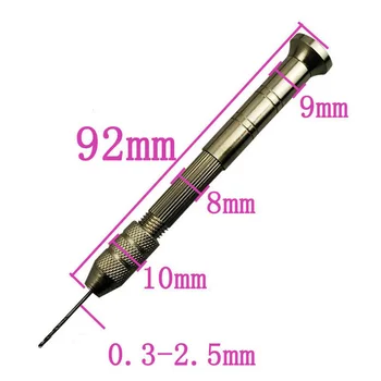 

DIY Carving Tool Precision Manual Hand Drill Chuck Twsit Micro Drill Bit 0.3-2.5mm Adjuestable Pin Vice for Wood Jewelry