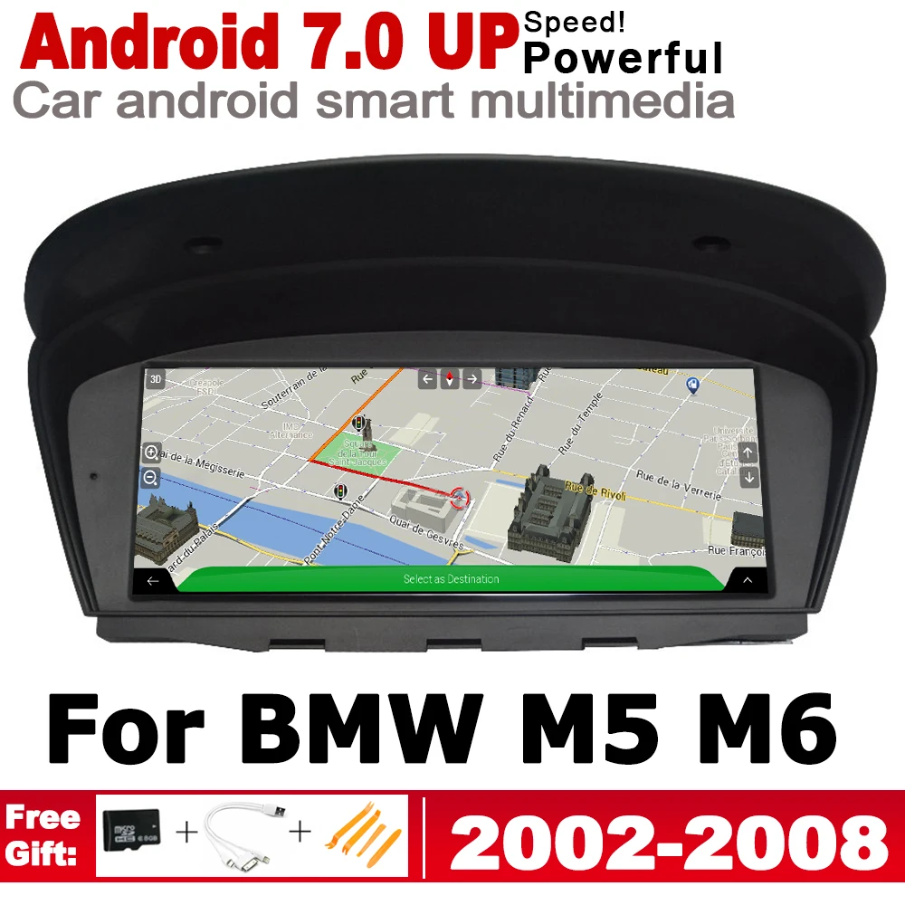 

HD Screen Stereo Android 7.0 up Car GPS Navi Map For BMW M5 M6 E60 E64 2002~2008 CCC Original Style Multimedia Player Auto Radio