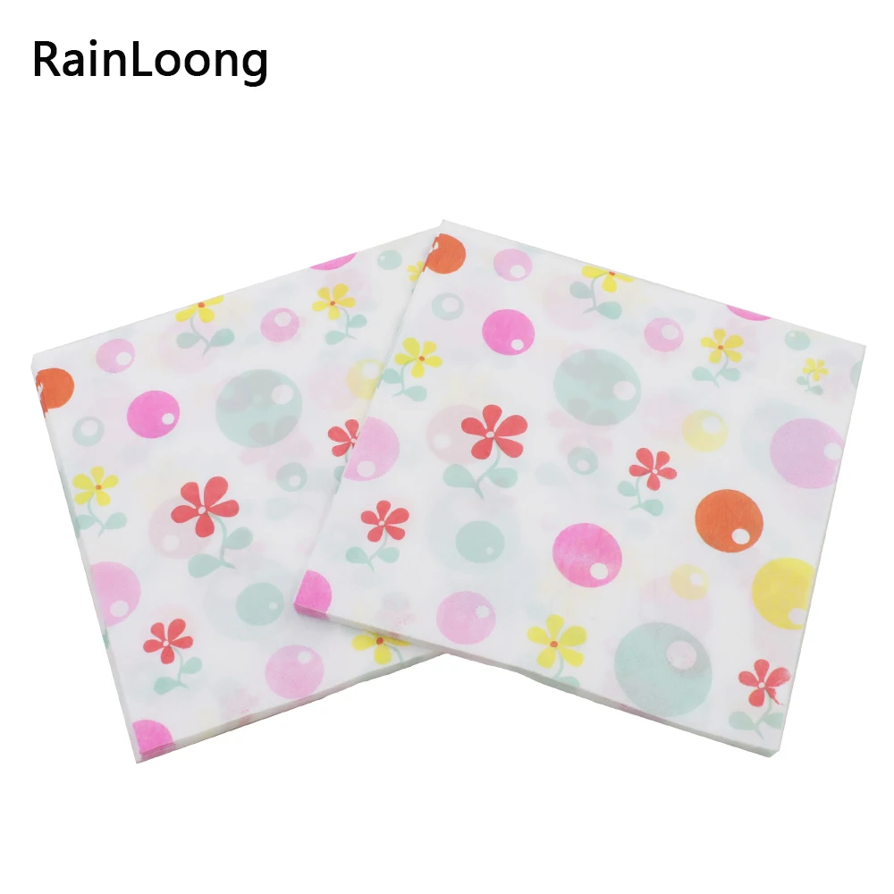 

[RainLoong] Printed Feature Flower Paper Napkins For Event & Party Decoration Tissue Decoupage Servilleta 33*33cm 20pcs/pack/lot