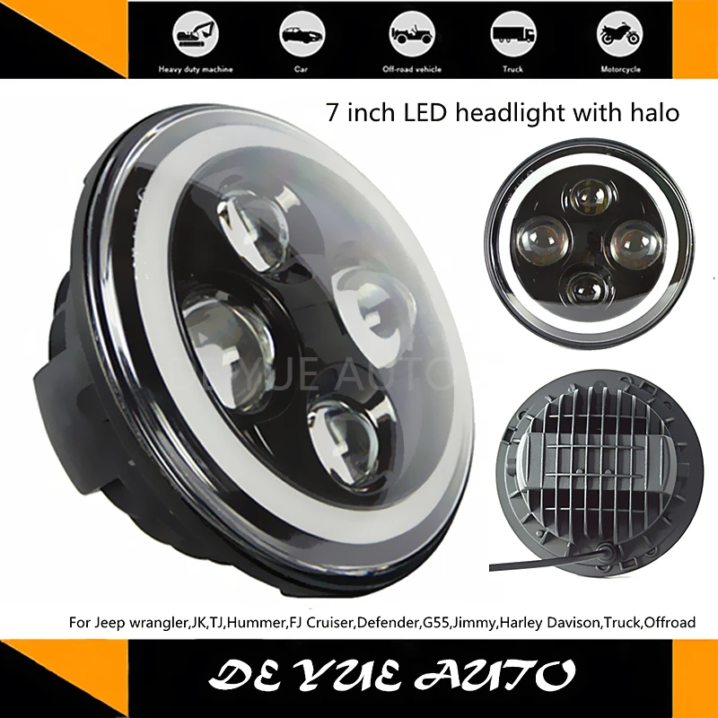 SAE EMRAK FJ Cruiser CJ 8 JK TJ Defender 7 inch LED headlight day time