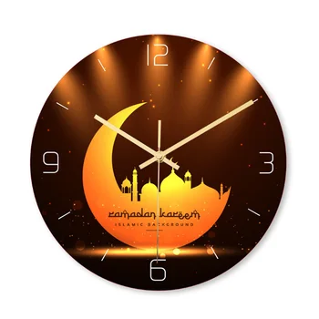 

Frameless 3D Wall Clock Decal Sticker Muslim Ramadan Mubarak Home Decor Wall Clock Movement Home Decor Islamic