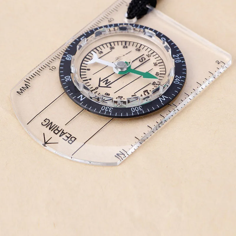 Baseplate Ruler Map Scale Camping Hiking Walking Survival Compass Emergency 1Pc