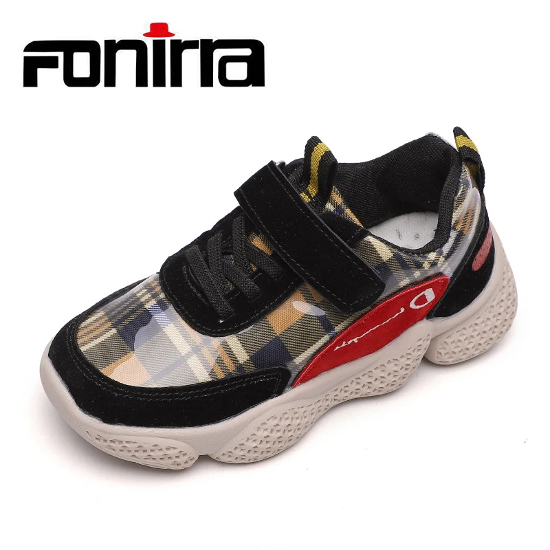 

Fonirra New Spring Autumn Kids Running Shoes Fashion Gingham Boys Sneakers Breathable Casual Children's Shoes 566