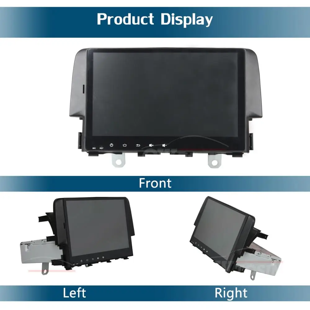 Top 9" IPS 8Core 4G+64G Android 9.0 Car DVD Multimedia Player For Honda Civic 2016 2017 2018 2019 GPS Radio Stereo CarPlay Parrot BT 3
