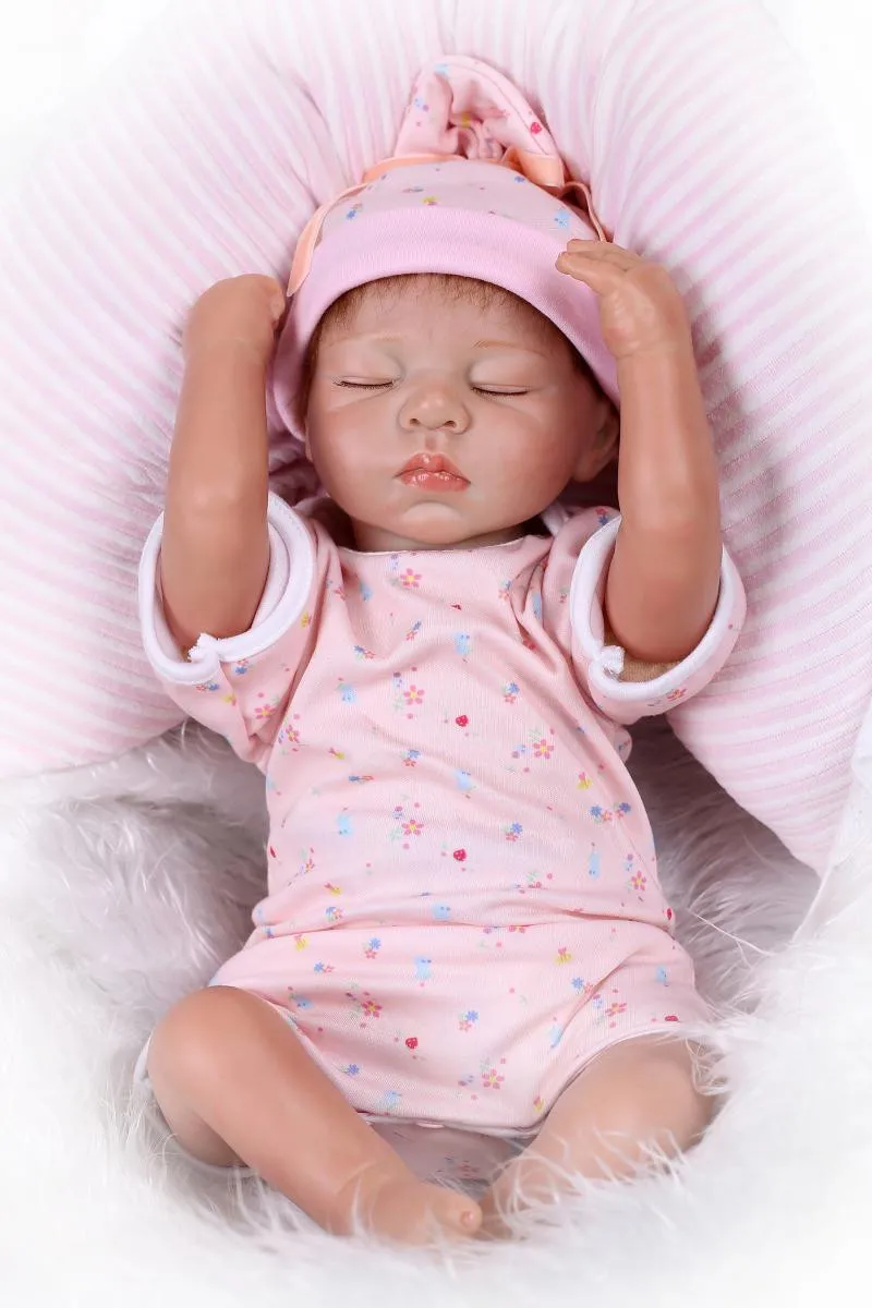 Новейший прекрасный спящий силиконовый Reborn Baby Dolls около 53 см как настоящие реалистичный Новорожденный ребенок Кукла Brinquedos Для детских подарков