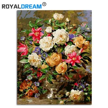 

ROYALDREAM Antique Vase DIY Painting By Numbers Kits Coloring Paint By Numbers Modern Wall Art Picture Gift