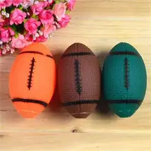 Hot New Pet Dog Chew Toy Small Rubber Squeaky Rugby Ball Dog Squeaky Toy