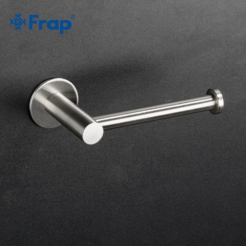 Frap Bathroom Accessories 304 Stainless Steel Toilet Paper Holder Paper Rack Wall Mounted Lavatory Toilet Paper Hook Y14006