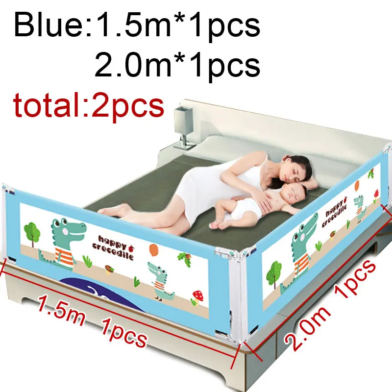 1.5m 2m IMBABy ограждение для детской кровати барьер ограждение для детской кроватки ограждение для безопасности ограждение для детей Детский манеж - Цвет: 1.5m 2m