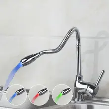 Yanksmart кухонный кран Torneira новый бренд поворотный свет 360 бортике Chrome одно отверстие Смесители и краны