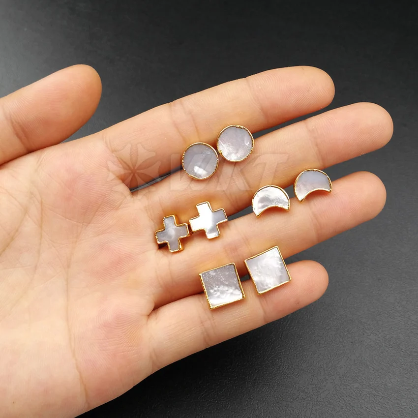 

WT-E331 Wholesale Custom Natural Shell Small Earring Unique Shape Can Choose For Elegant Arrived 5pcs/lot For Jewelry Making