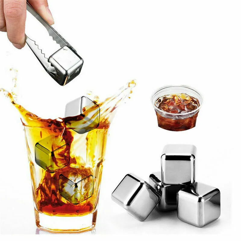 

Art household products exquisite and good-looking 8pcs Stainless Steel Icy Cubes Reusable Chilling Stone Difficult To Rust
