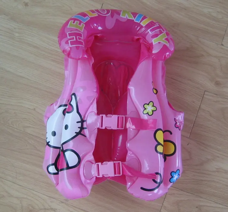 Для детей надувной плавательный спасательный жилет дрейфующий спасательный жакет для воды - Цвет: Розовый