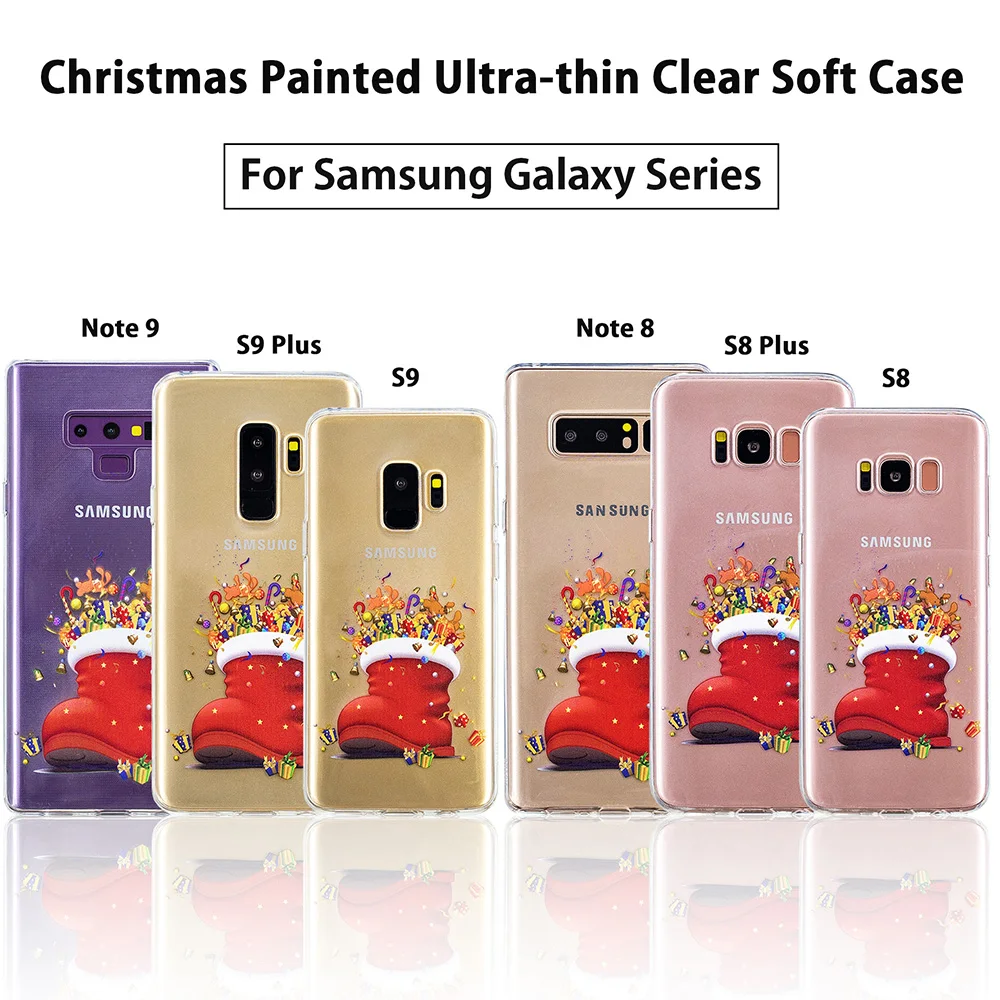 KSAM1002_6_JONSNOW Phone Case For Samsung S8 S9 Cartoon Christmas Painted Clear Soft Cases for Note 8 Note 9 Back Cover