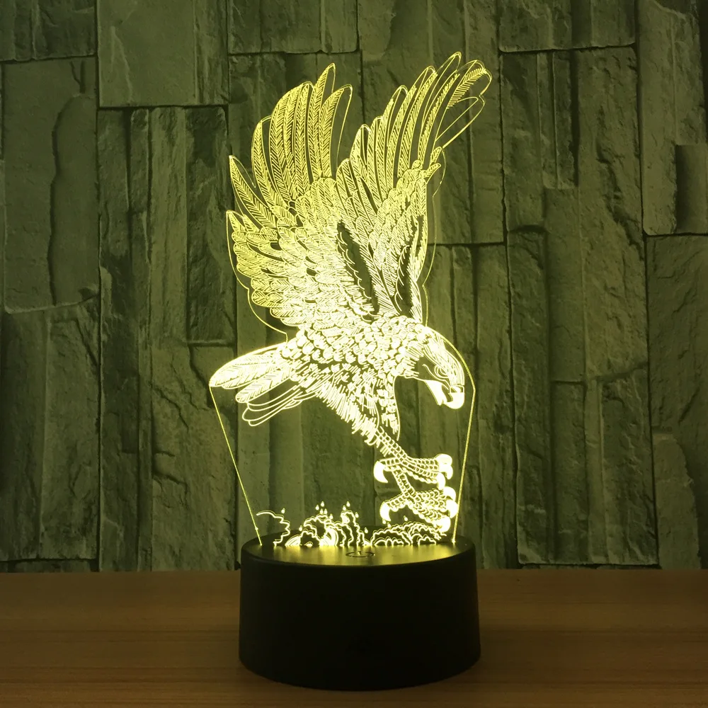 Новинка Powerbank Eagle 3d лампа Usb Led 3d свет Veilleuse Enfant Luminaria Led Usb настольные лампы 7 цветов Изменение Настольная лампа