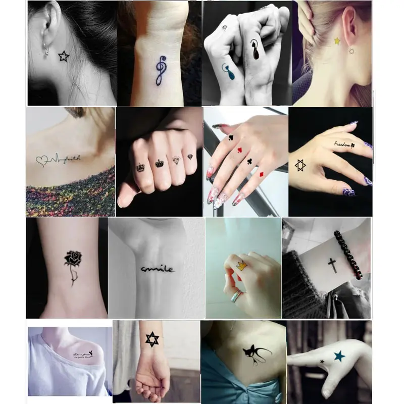 

10/50pcs Temporary Tattoo Stickers Black Arm Water Transfer Tattoo Body Art Stickers Fake Tattoos JIU55