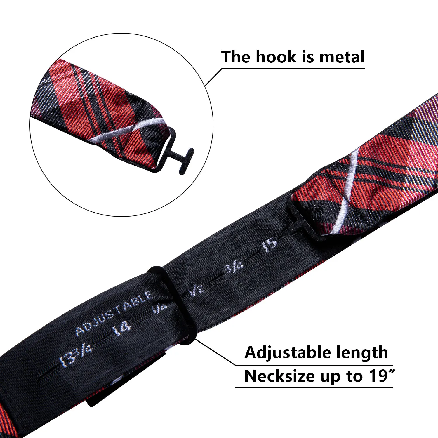 Красная решетка галстуки-бабочки для мужчин шелковые Черные бабочки мужские галстуки Handky запонки костюм воротник съемный галстук Барри