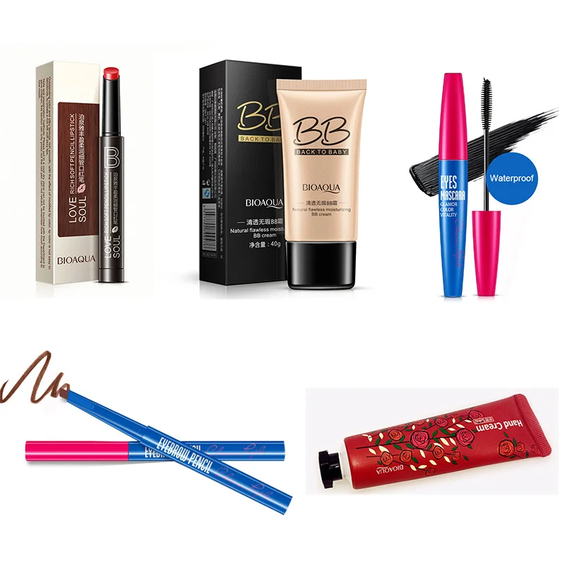 

2018 Makeup Cosmetic Tool Set BB Cream Lipstick Eyebrow Pencil Hand Cream Eye Lip Nasal Mask Wipes