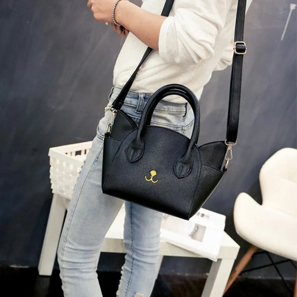 

Women Cute Cat Face Shoulder Bags Female High Quality Handbags Women Bags Designer Totes Girls Versaile Messenger Bag Sac a Main