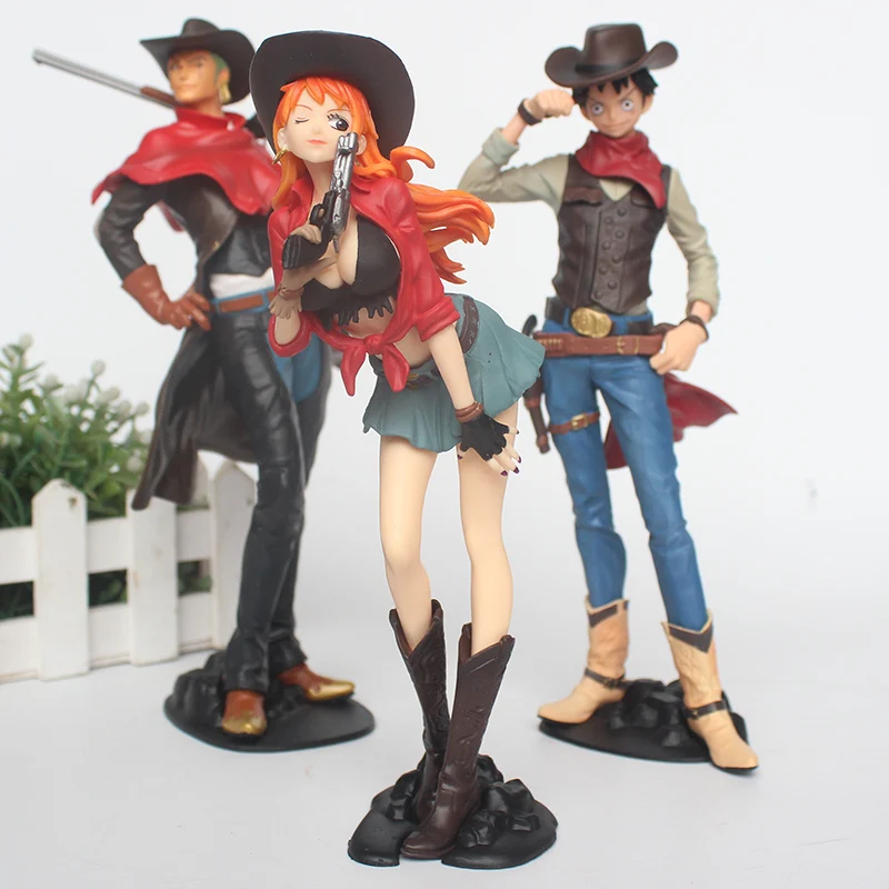 Аниме one piece Обезьяна D Luffy Статуэтка из ПВХ луффи нами Zoro TCWJ ковбойский стиль Ver.