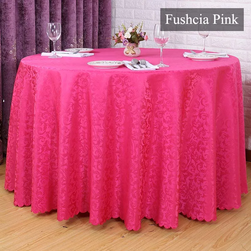 10 шт./лот элегантная скатерть на стол обеденный стол покрытие 132 круглая бесшовная скатерть мантия для свадеб пасхальные вечерние украшения - Цвет: Fushcia Pink