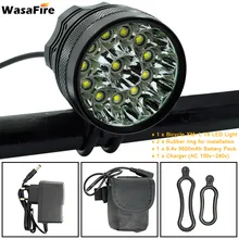 WasaFire фонарь 12x XM-L T6, велосипедный светильник, головной светильник, 20000 люмен, светодиодный велосипедный светильник, налобный фонарь+ зарядное устройство 8,4 в+ аккумулятор 9600 мАч