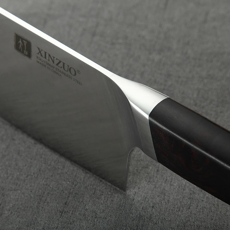 XINZUO 4 шт набор кухонных ножей из нержавеющей стали, немецкая 1,4116 сталь, высокое качество, поварские ножи Santoku Nakiri, обвалочные ножи с черной ручкой