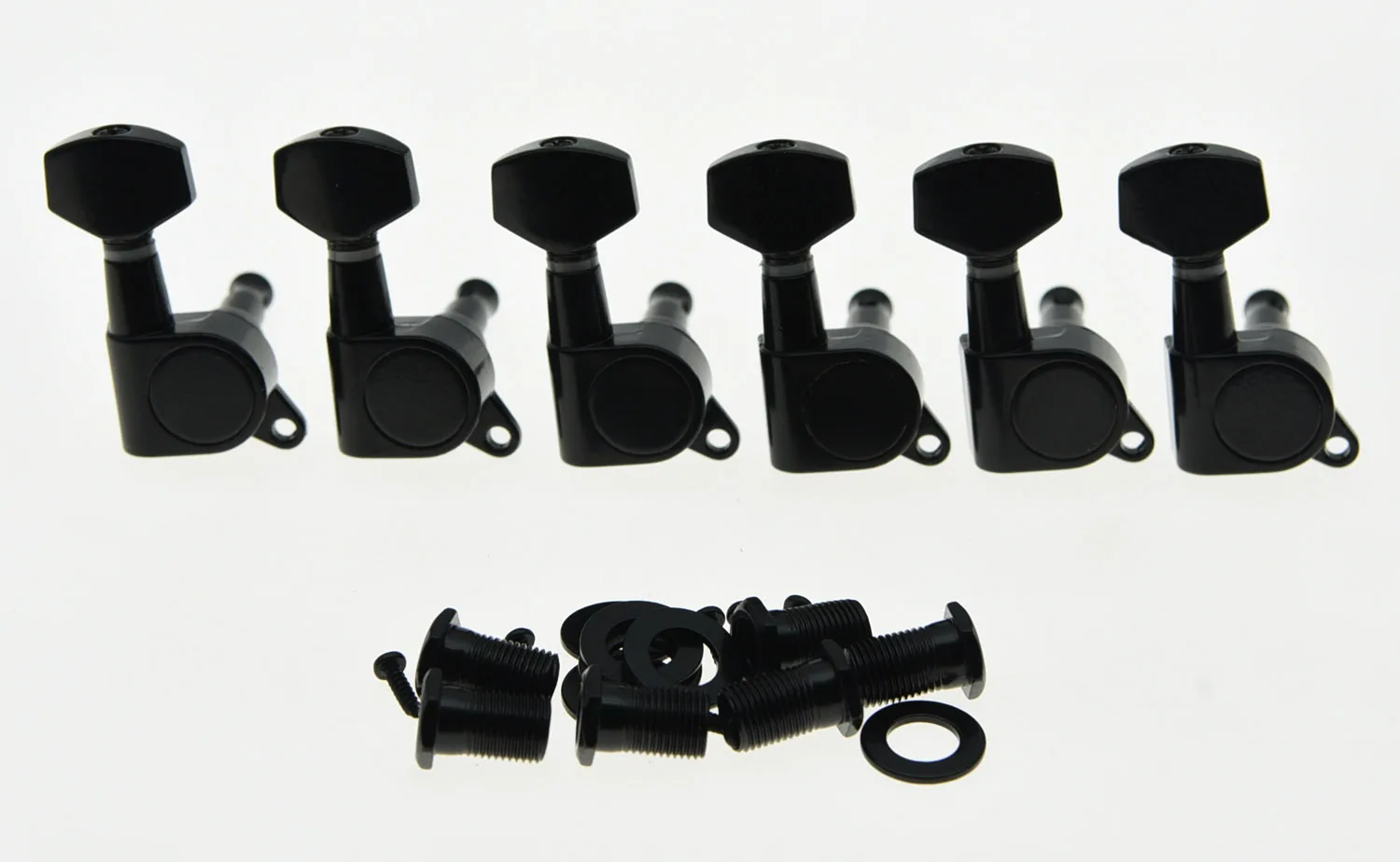

KAISH Black 6 Inline Guitar Tuning Keys Guitar Tuners Machine Heads for ST