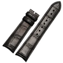 20mm 21mm Handmade Watchband Alligator Leather Strap bracelet curved end special Accessories Black Brown for brand watches men
