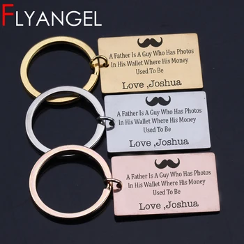 

Custom Name Keychain Pendant Engraved Beard A Father Is A Guy Who Have Photo Gifts For Best Father High Quality Keyring