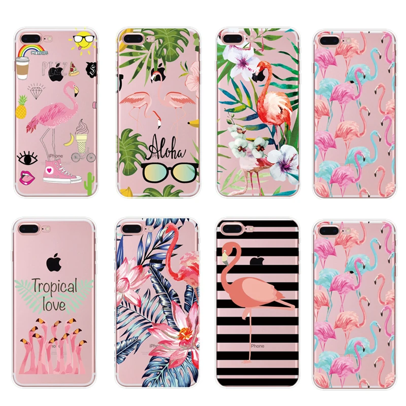 

Printed 3D Flower Ultra Thin Soft Silicon Clear TPU Cases Cover For iphone 6 6s 6Plus 7 7plus 8 8 plus for iphone X Coque Fundas