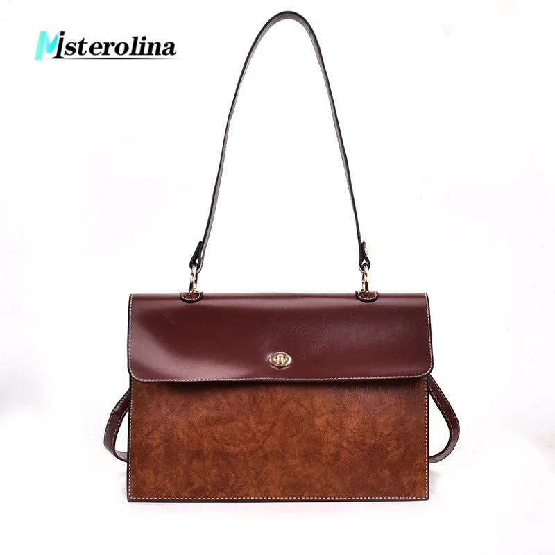 

Misterolina lager capacity casual tote women bag vintage shoulder messenger bag big satchel business Briefcases shopping handbag